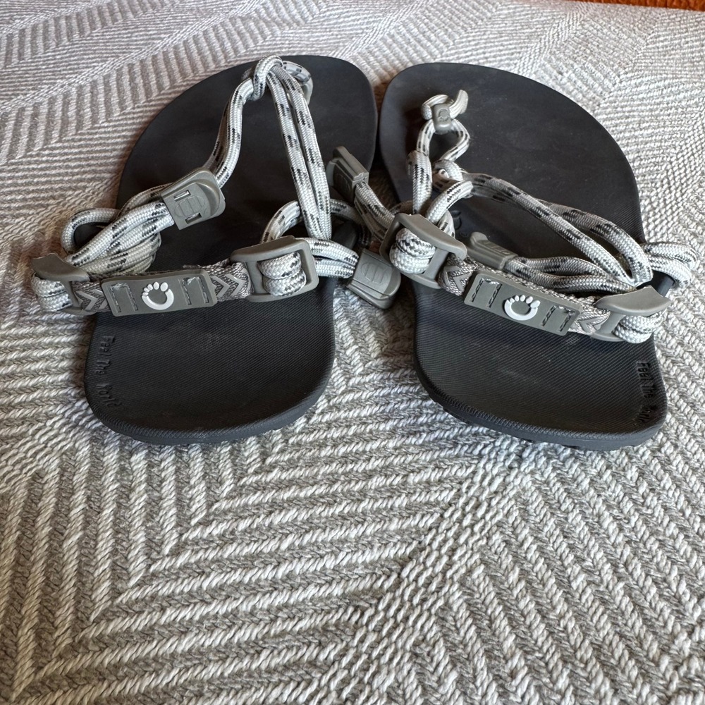 Xero Shoes Genesis Sandals Mens 7 Womens 8 Grey Black Minimalist Barefoot - Picture 5 of 8